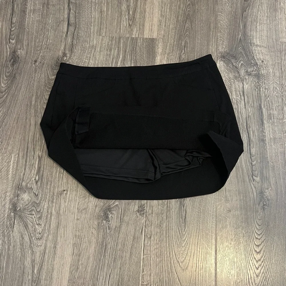 Kate Park Black Skort Womens PXL Stretch Mini Skirt Built-in Shorts & Pockets